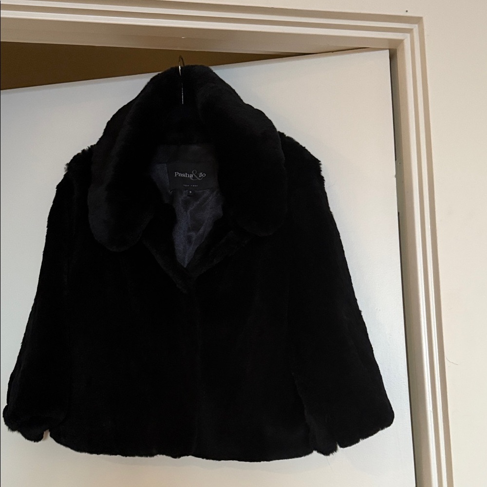 Pasha & Jo Elegant Black rabbit fur Jacket